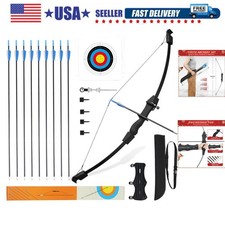 40" Youth Bow and Arrow Set for Kids 8-12  Teens - Ambidextrous Recurve Arch...