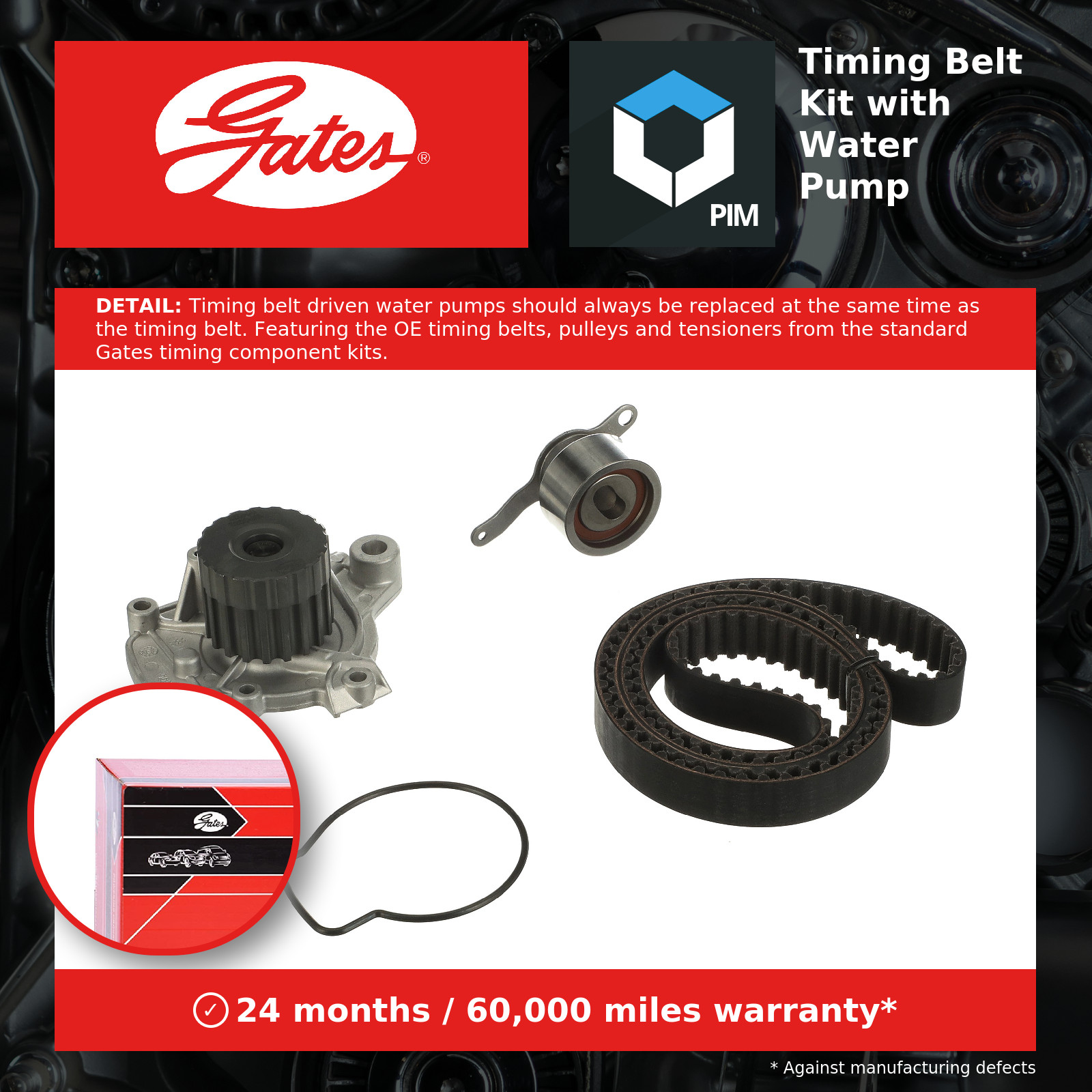 Timing Belt & Water Pump Kit KP15410XS-1 Gates Set 5410XS K015410XS Quality New - Image 3