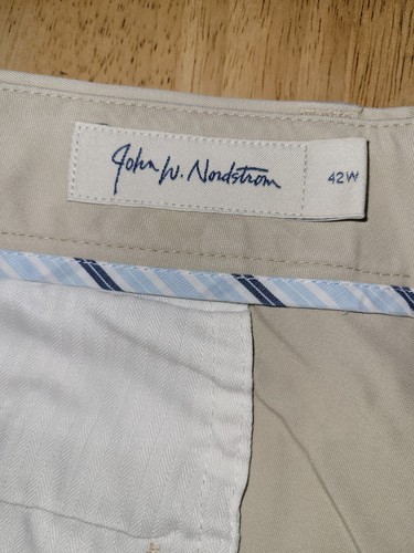 John W. Nordstrom Chino Shorts Men's Size 40W Khaki Tan 100% Supima Cotton - Picture 5 of 5