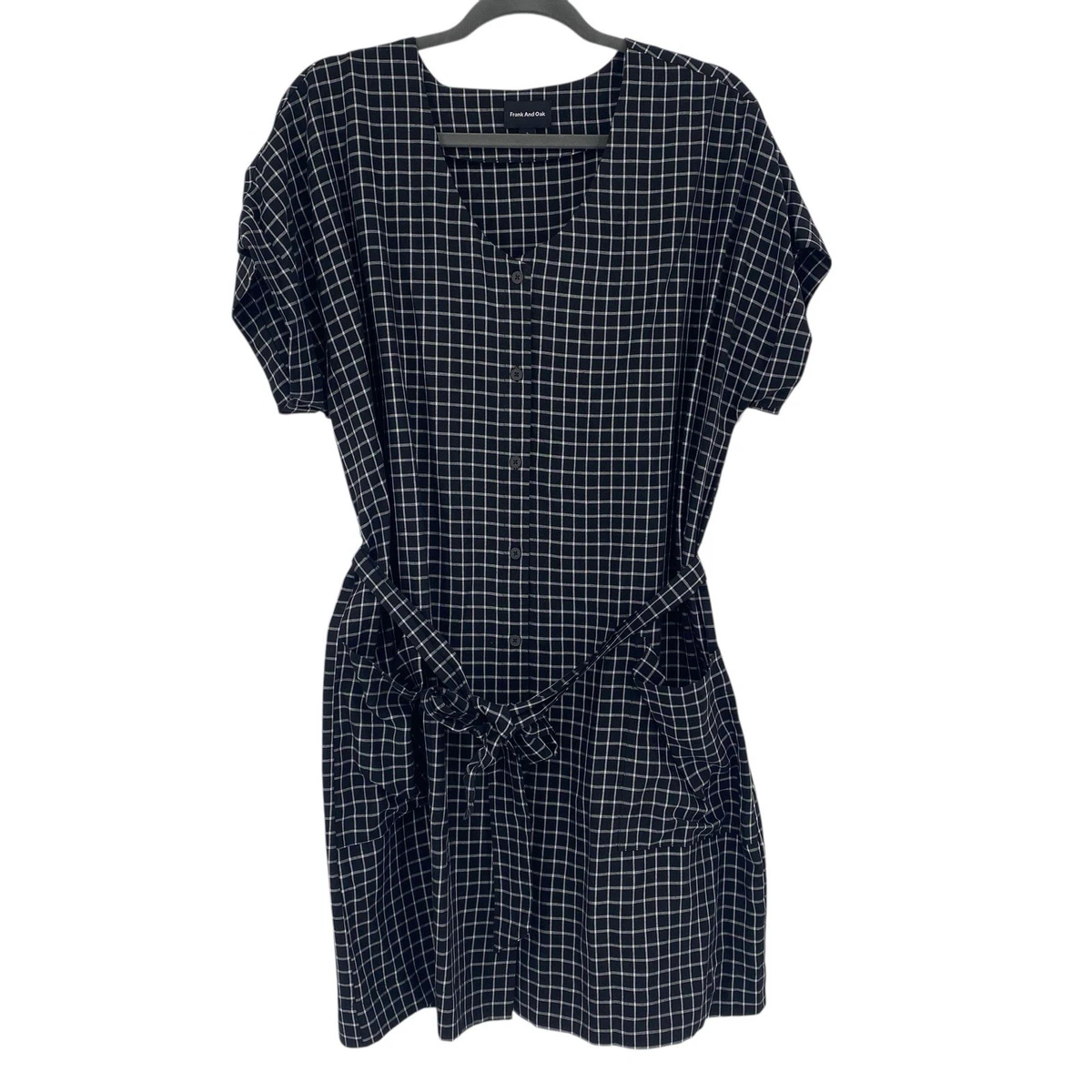 sachin and babi light blue dress Seamed Shift Dress In Glen Plaid Italian Gauzy Wool Blend For Women