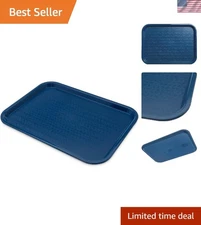Recyclable Fast Food Tray - 12x16 Blue Polypropylene, NSF Certified for Hygiene