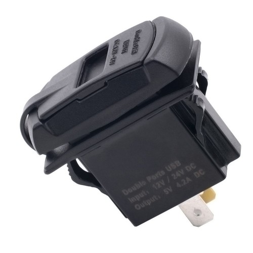 12-24 V Motorradauto-Boat USB Power Socket Plug-Outlet mit Voltmeter (blau) - 第 1/12 張圖片