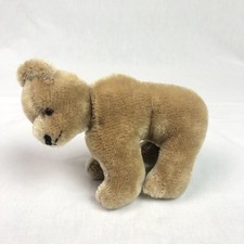 Alter Teddybär mit Buckel & drehbaren Kopf Mohairplüsch 50 - 60er Jahre Vintage