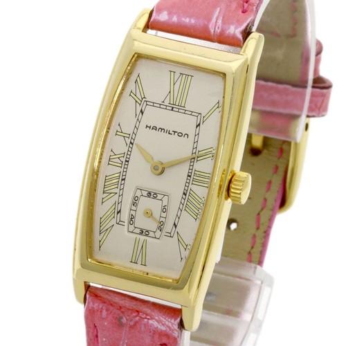 Hamilton 6254 Edelstahl Gold Quarz Damen Aftermarket Gürtel Band Leder - Bild 24 von 24