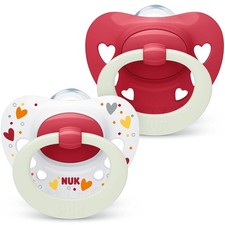 NUK Signature Night Baby Dummy  18-36 Months  Soothes 95 of Babies  Heart-Sh