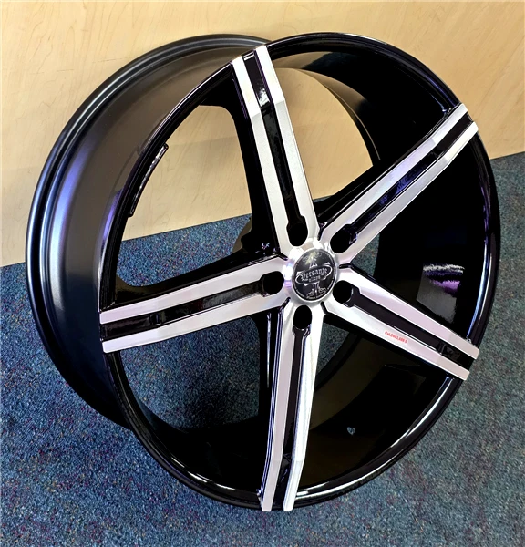 Rueda 22" VERSANTE VE228-M 🔥 22X9 +15 5X115 🔥 Llanta mecanizada negra C.B 74.1 ✅🔻 Foto 2 de 4