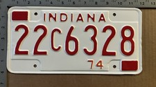 1974 Indiana license plate 22 C 6328 YOM DMV Floyd Ford Chevy Dodge 22041