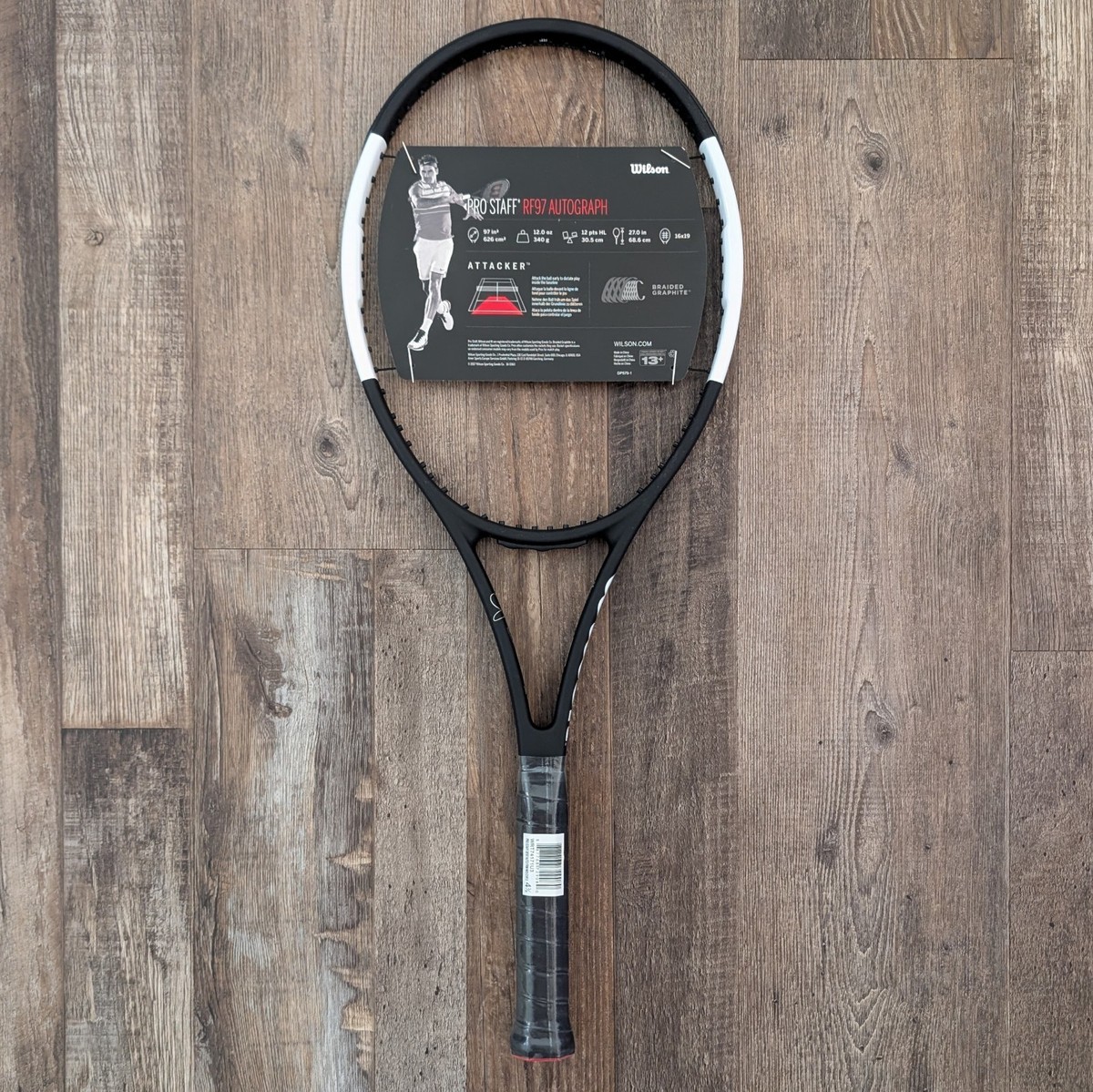Wilson Pro Staff RF97 Autograph v12 Tuxedo Federer Tennis Racquet