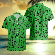 Riddler Supervillain Green Hawaiian Shirt, Horror Movie Shirt