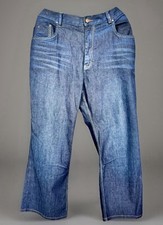 Tommy Bahama Indigo Palms Mens Wide Leg High Rise Denim Blue Jeans Size 40X26