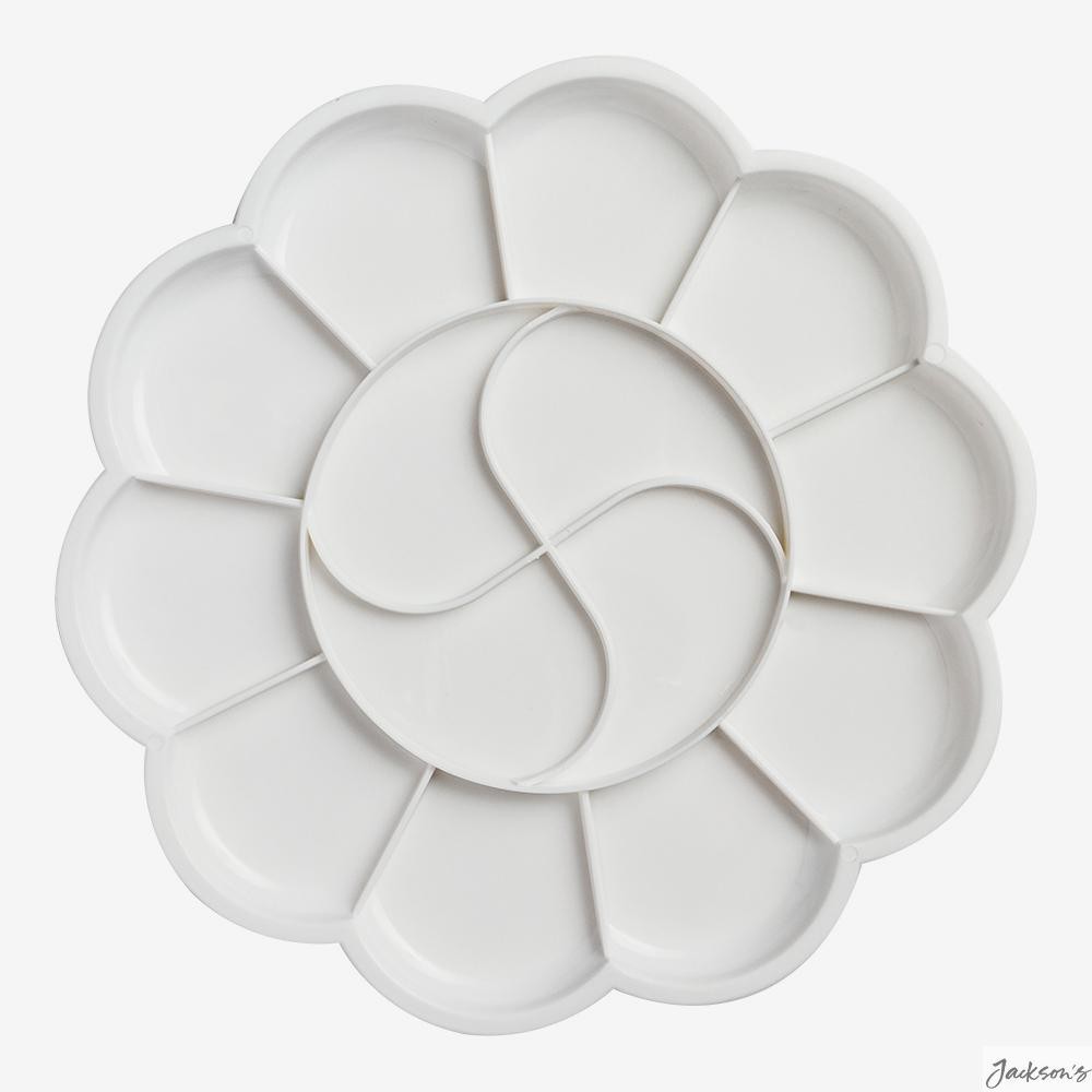 Studio Essentials Daisy Palette Plastic 20cm Diameter 14 Well For Paint Mixing