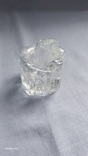 Vintage Ice Glass Candle Holder Maybe Swedish 4.5cm Tall 5cm Across