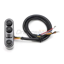 1'' Universal Handlebar Switch Button Control Turn Signal Horn for Harley Black