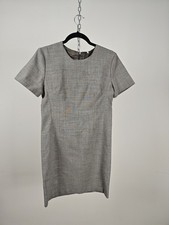 Sale✅Italian Linen Tailored Shift Dress Grey UK 10