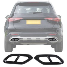 4-fach Abgasschornstein-Dekorrahmen ABS gl&auml;nzend schwarz f&uuml;r Mercedes GLC ab 23