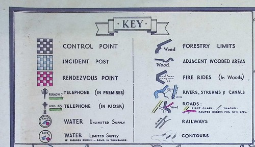 Original WWII National Fire Service Forestry Map – Index / Key Page (Area 20-B) - Picture 4 of 9