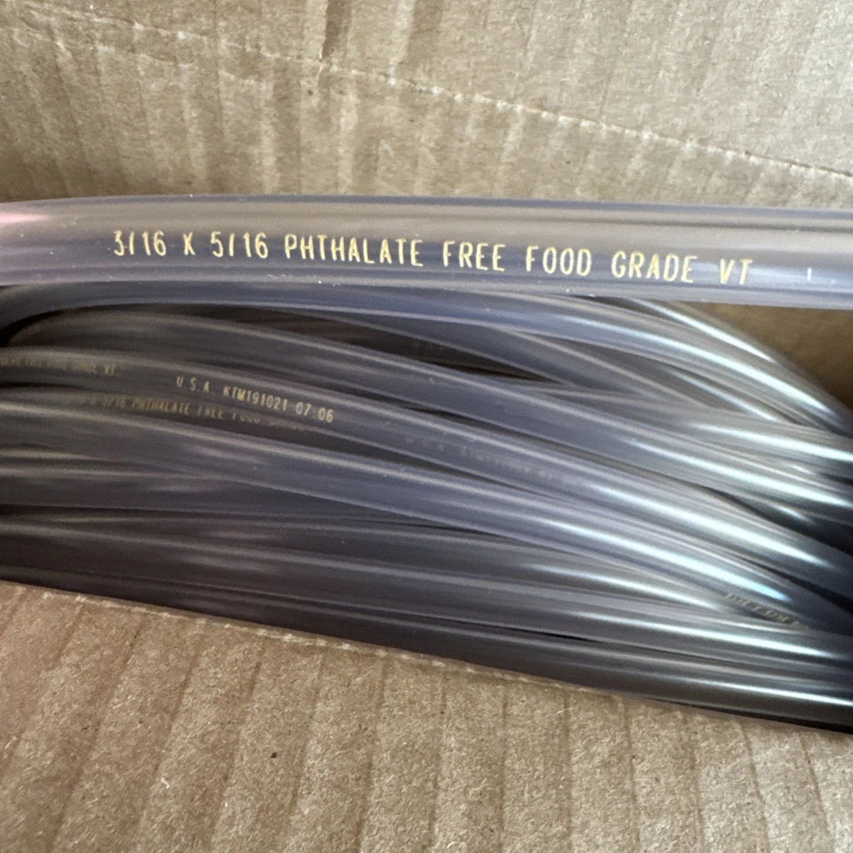 100 Feet Kuri Tec Clear Vinyl Tubing 3/16" ID X 5/16" OD Food Grade , New In Box - Image 3 of 4