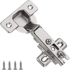 Kitchen Cabinet Wardrobe Door Hinges, 20 Pcs Slide-on 35mm, nickel plated