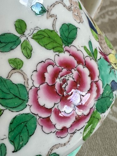 Crown Staffordshire Rock Bird SMALL TEAPOT Rare Shape Hand-Painted 5322 One Pint - Picture 12 of 22