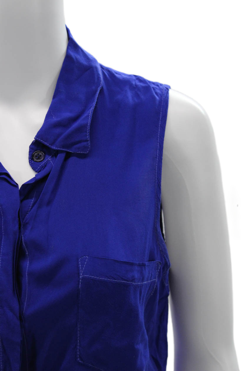 Splendid Womens Basic Sleeveless Collared Button-… - image 2