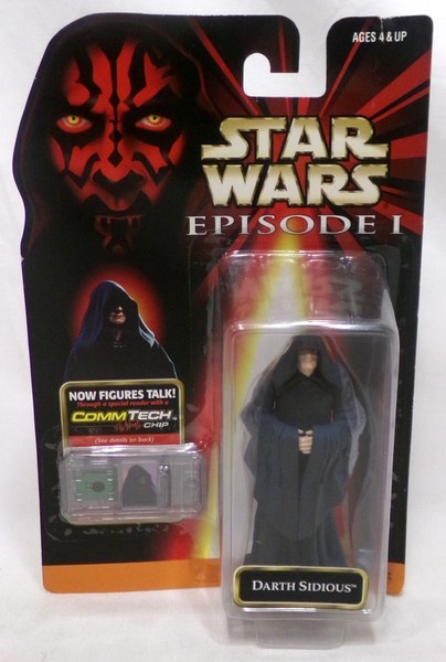 "Star Wars Episode I Commtech Darth Sidious 3.75\" Actionfigur Hasbro 1998 Neu"-image