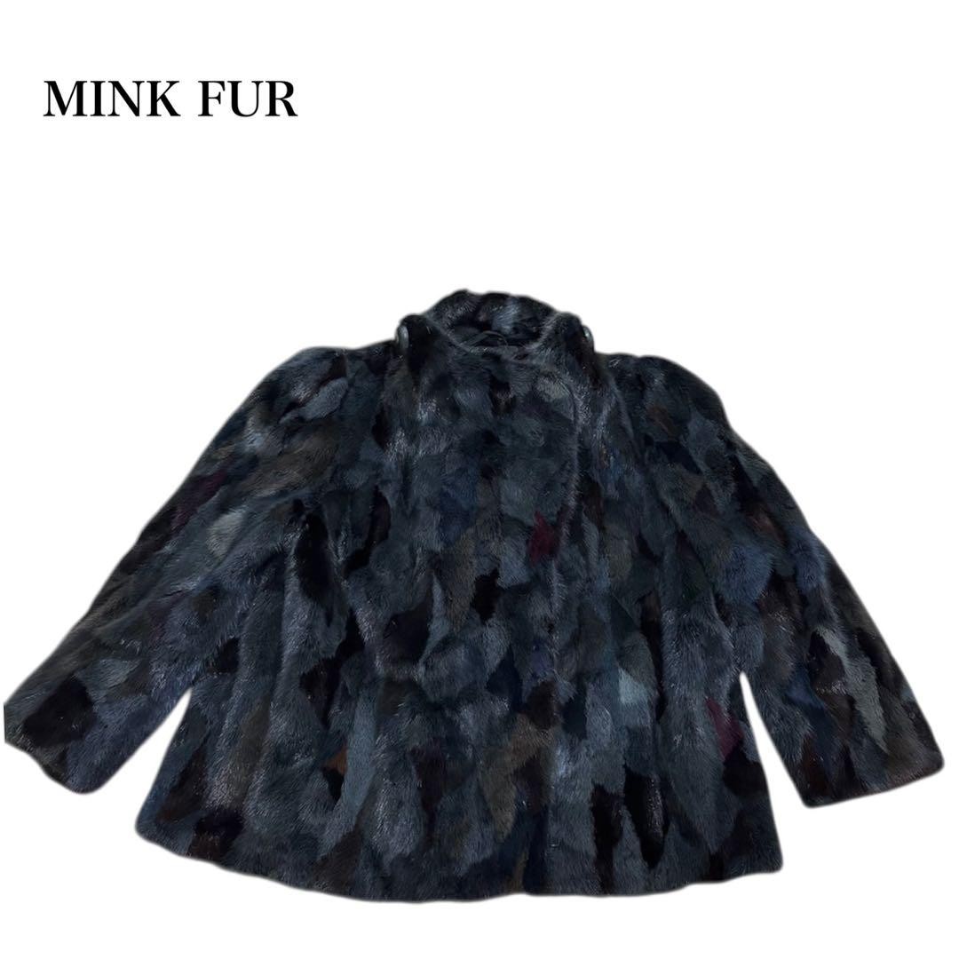 MINK Fur Patchwork Coat Multicolor Half Jacket Us… - image 1