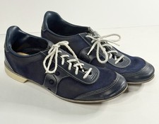 HYDE Womens Size 7.5 7 1/2 Blue Suede Leather Bowling Shoes 1970s 80s Vintage