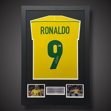 Ronaldo Nazario Hand Signed Framed Brazil Shirt  With COA &pound;549