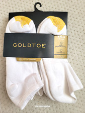 Gold Toe 6 Pack No SHOW Socks WHITE, Wicking, Cushioned Arch Support,Size 6-12.5