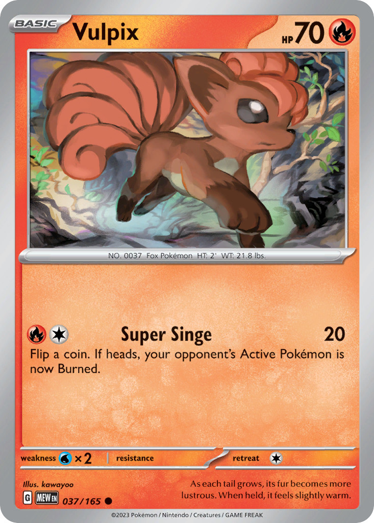 VULPIX 037/165 NM POKEMON KAWAYOO C NH0015-16
