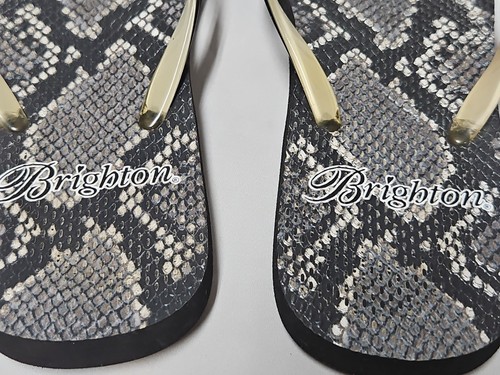 Brighton Flip Out Viper Schlange schwarze Flip-Flops Sandalen Größe 8M guter Zustand Sommerschuh - Bild 10 von 15