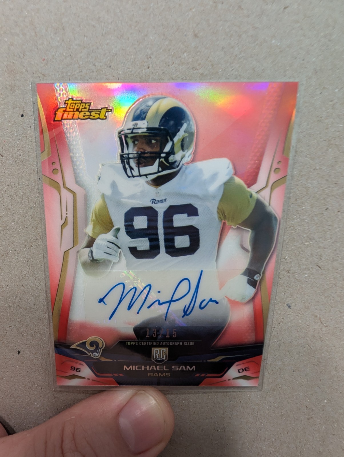 Michael Sam Finest #133 Autograph-Red Refractor