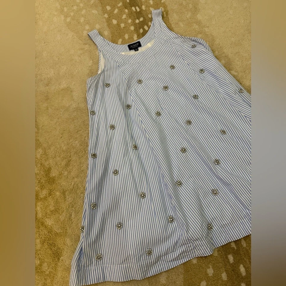 J.Crew Colección Embellecido Vestido Recto en Algodón Popelina Mujer’s Talla Mediana Foto 4 de 4