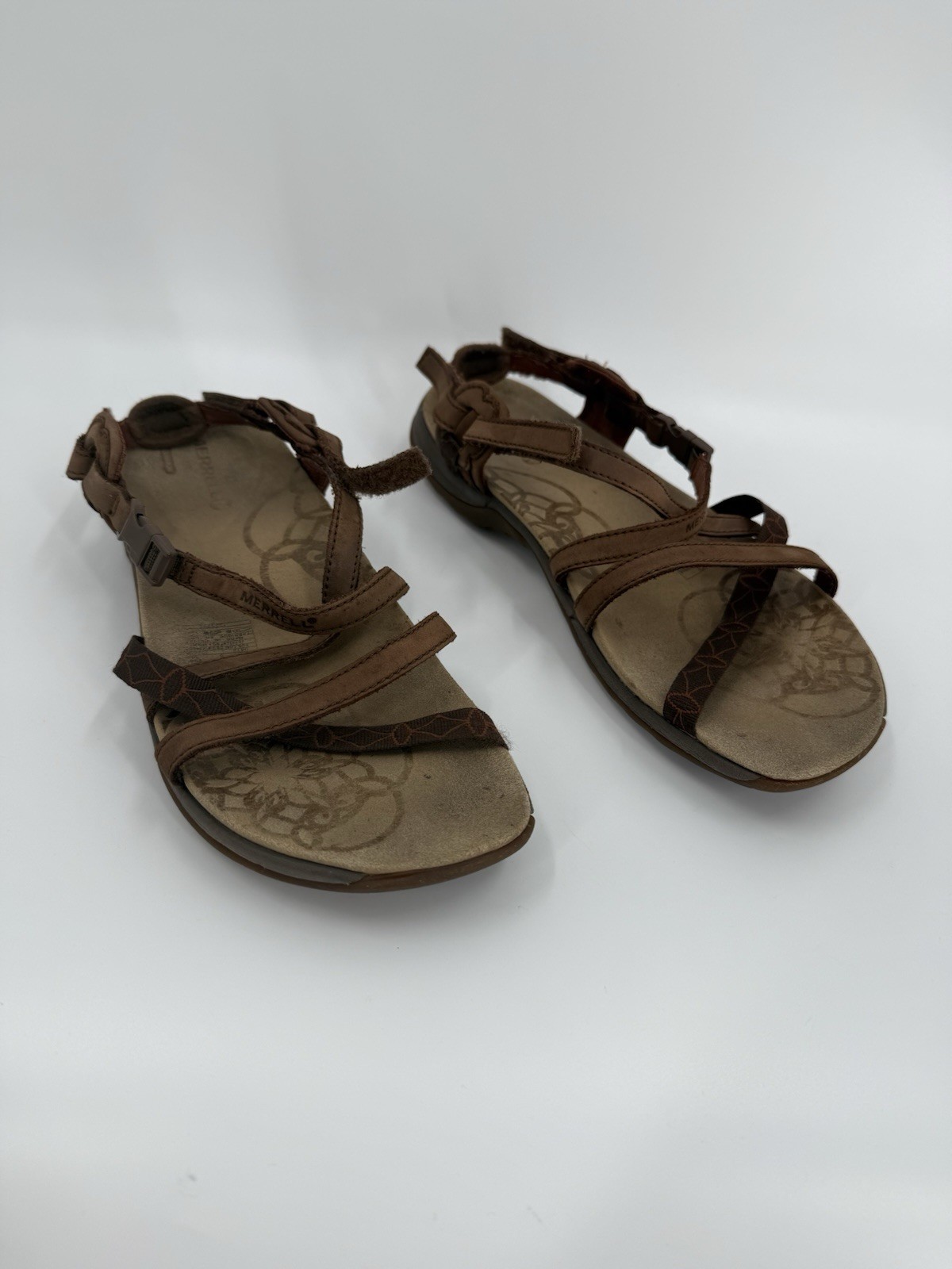 MERRELL Q FORM sandali da donna con cinturino superiore in pelle Dark Earth Performance taglia 8