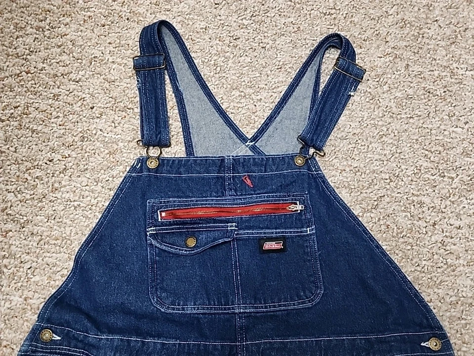 Dickies Mens Blue Work Utility Farm Denim Bib Overalls Size XL Regular 46x31 - Image 2 of 4