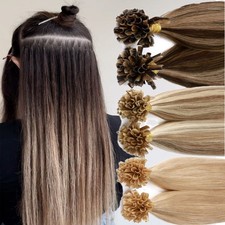 CLEARANCE U Tip Hair Extensions Pre-Bonded Keratin Glue Nail Tip Remy Human Hair