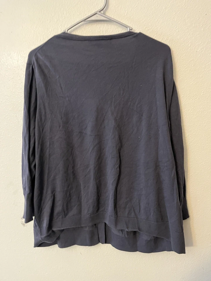 Vtg. Loft Plus womens  3/4 sleeve cardigan sweater sz. 20W/22W preppy Blue - Image 2 of 4