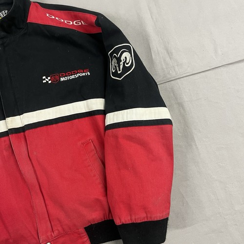 VTG Dodge Motorsport Nascar Racing Jacke Zip-Up Erwachsene L Schwarz & Rot - Bild 8 von 9
