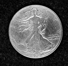 1942 Walking Liberty, silver Half-dollar, circulated, ungraded