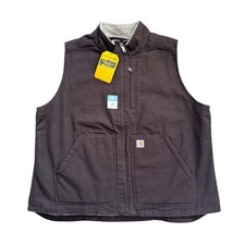 Carhartt Vest Washed Duck Sherpa-Lined Mock Neck Relaxed Workwear Gorp 1X