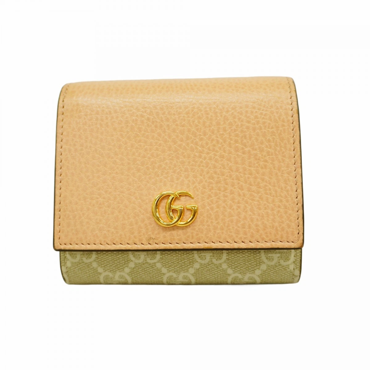 5Cd4434 Gucci Portefeuille Gg Marmont/Gg Supreme 598587 PVC Rose Beige Or Quincaillerie U