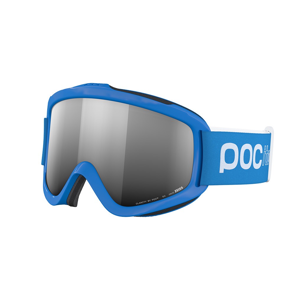 Masque de ski POCito Iris bleu fluorescent anti-buée et haute visibilité