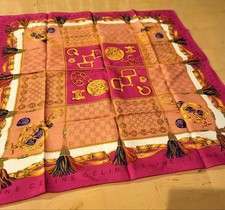 CELINE Pink Orange Decorative Handkerchief Sc...
