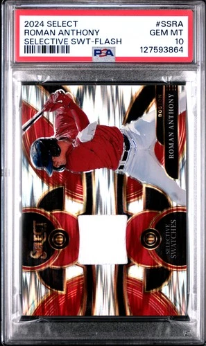 2024 Panini Select Selective Swatches #SSRA Roman Anthony Flash PSA 10