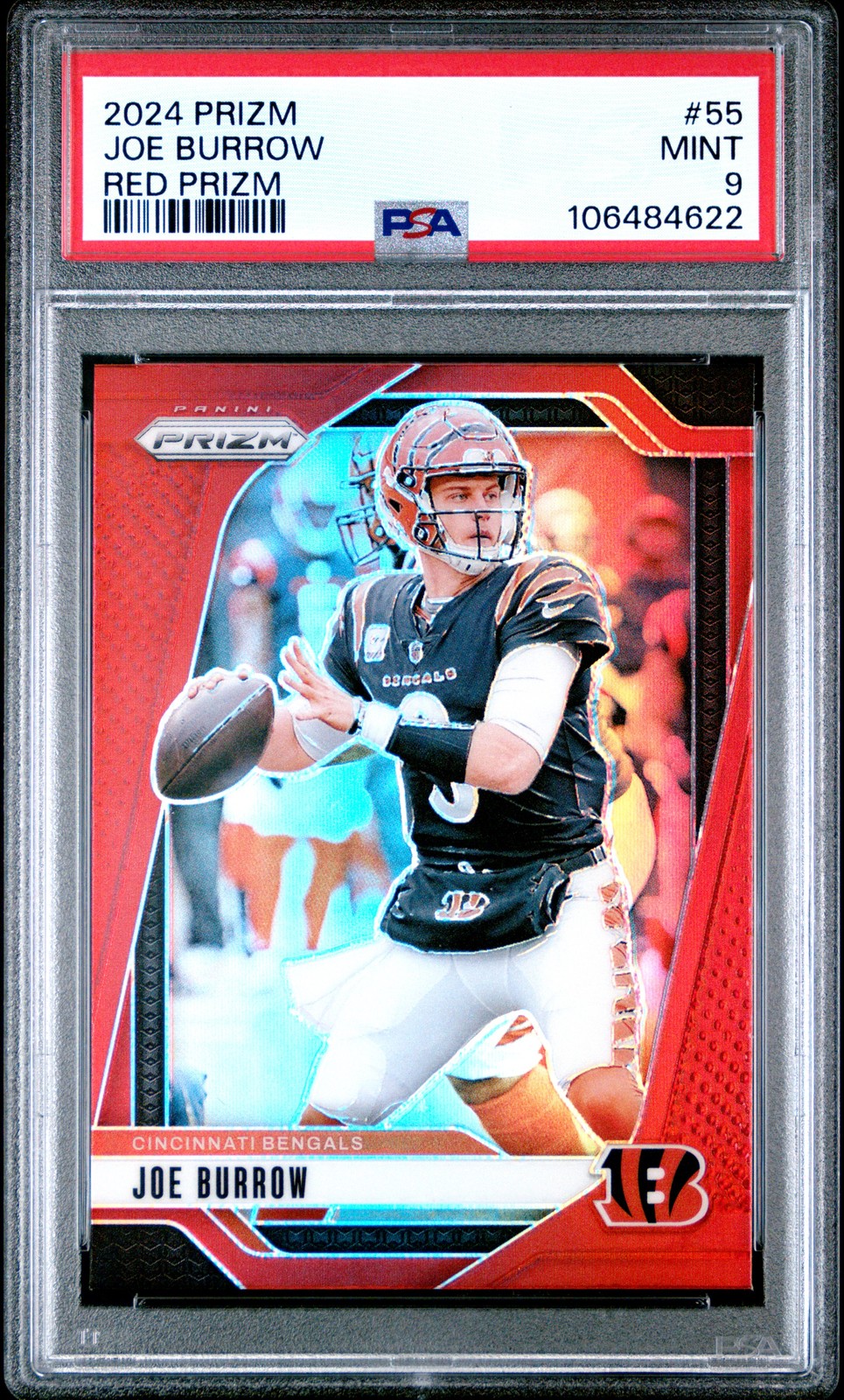 Joe Burrow PSA9 2024 Panini Prizm Red Prizm #55 SSP