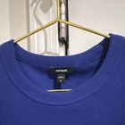Express Blue Ribbed Ruffle Sleeve Bodysuit One Piece Women’s Size M Solid — photo 2