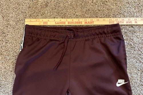 Nike Pants Men’s Small Maroon Logo Sweatpants Jogger Poly Repeat Tape AR4912 - Picture 6 of 7