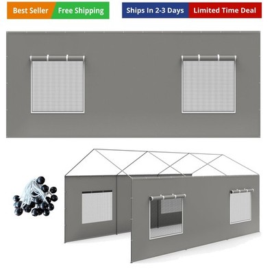Carport Canopy Replacement Sidewall 20x6.6 FT Fits 10x20, 12x20, 20x20 FT Car...