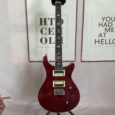 PRS Purple Flame Maple Top Electric Guitar HH Pickups Tremolo Bridge Chrome Part