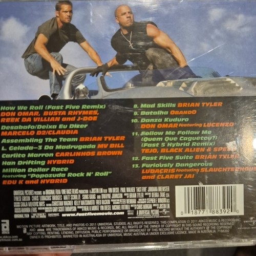 FAST & FURIOUS 5 CD ORIGINAL MOTION PICTURE SOUNDTRACK MUSIC FILM VIN DIESEL - Picture 2 of 4